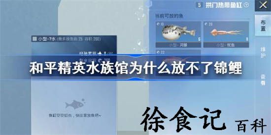 和平精英水族馆为什么有些鱼不能放 和平精英水族馆可以放置的鱼类介绍
